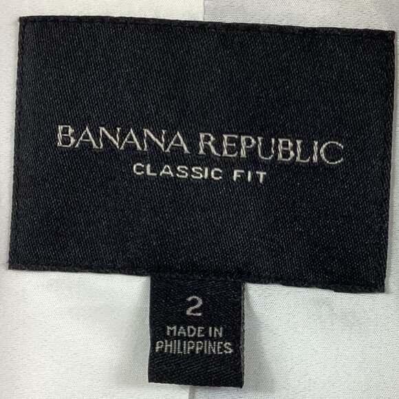 Banana Republic Classic Fit Linen Blend Cross-Weave Blazer Sz 2 Blue #324F - Picture 9 of 11